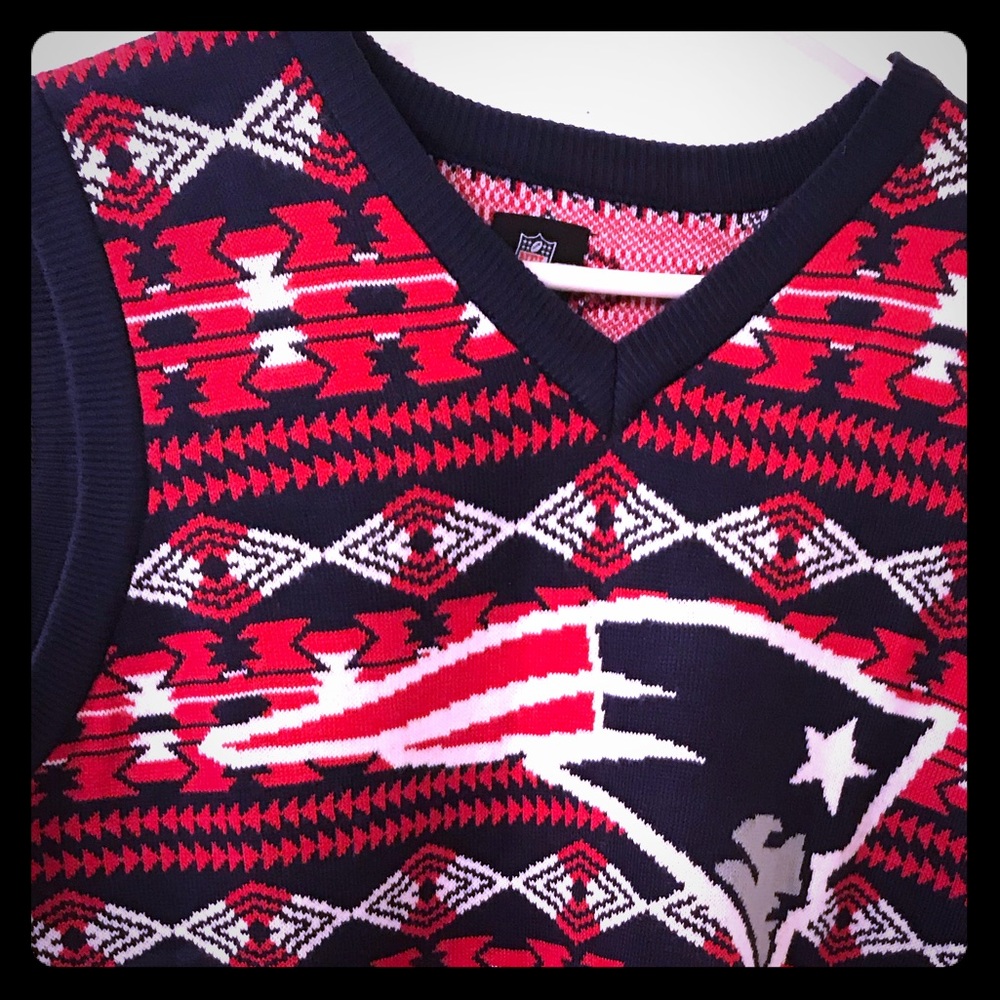 NFL New England Patriots Sweater Vest Size Large